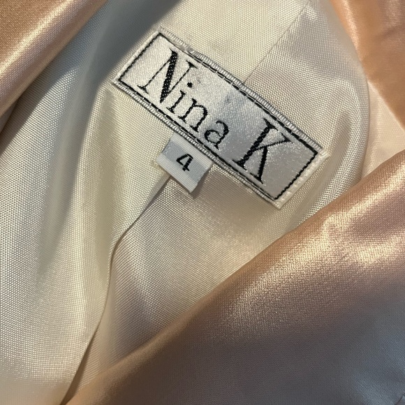 Vintage Nina K Champagne Blush Satiny Evening Blazer Size 4 - Picture 8 of 8